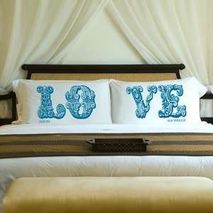  Personalized Couples PillowCase Sets   8 Colors to choose 