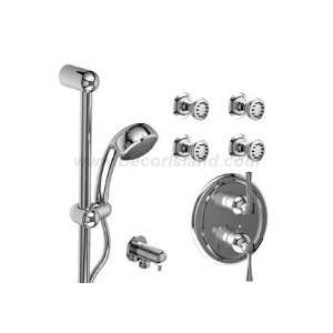   2FMLBN Â½ Thermostatic system with hand shower rail and 4 body jets