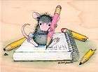 New HOUSE MOUSE RUBBER Stamp HMJR 1083 Taking NOtes school homework