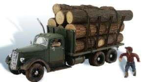 WOO5553 HO Autoscene Tim Burr Logging Truck w/Figures 1  