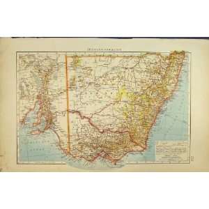  1910 German Map New South Wales Australia Colour