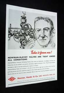 NEWMAN McEVOY Self Sealing Conduit Gate Valves 1957 Ad  