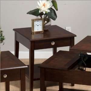  End Table Jofran Boise End Table in Brown Cherry Finish 