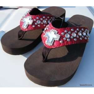   Rhinestone Jewel Bling Flip Flops Sandals SIZE 7 