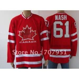 whole team canada # 61 nash red color jerseys size48 56  
