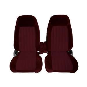   Front Brick Velour Bucket Seat Upholstery with Burgundy Velour Inserts