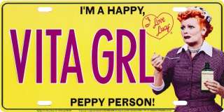 LOVE LUCY VITA GIRL METAL LICENSE PLATE LUCILLE BALL  