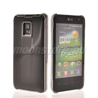   METAL HARD PLASTIC PLATED CASE COVER FOR LG OPTIMUS 2X P990 BLACK