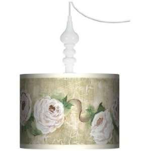 Tea House Rose 13 1/2 Wide White Swag Chandelier