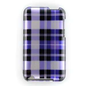 Purple Plaid Protector Case Snap On Phone Cover for Apple iPod Touch 
