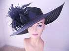 Black Dress hat church hat wedding hat derby hat feather hat