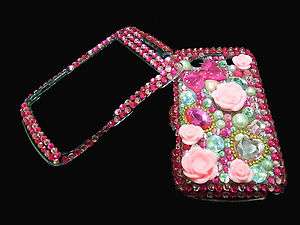 Bling Pink Flower Case Cover for Blackberry 9700 Bold  