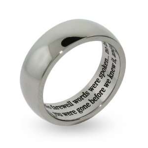 Stainless Steel Bereavement Prayer Ring Size 12 (Sizes 5 6 7 8 9 10 11 