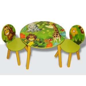   Round Table and Chairs Set with Storage   Jungle Theme Toys & Games