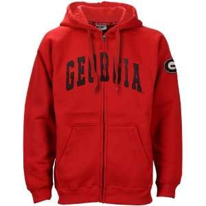  Georgia Bulldogs Red Campus Full Zip Hoody Sweatshirt (X 