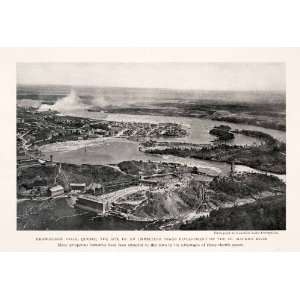1926 Halftone Print Shawinigan Falls Quebec St. Maurice River Canada 