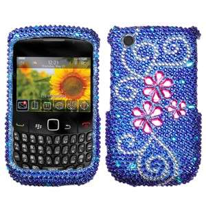 Juicy Flower Crystal Bling Hard Case Phone Cover for BlackBerry Curve 