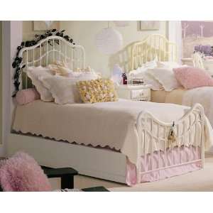  Twin   Yellow Lea Spring Garden Kids Metal Panel Bed with 