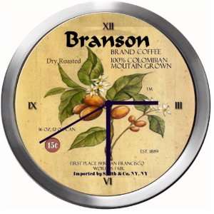  BRANSON 14 Inch Coffee Metal Clock Quartz Movement 