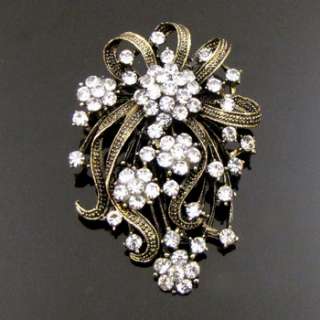    1pc Rhinestone crystals flower bouquet brooch pin  