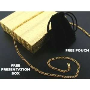  Gold Figaro Chain With Pouch and Box  20 Case Pack 3 