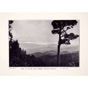 1928 Print Mexico Landscape Mountain Valley Volcanos Popocatepetl 