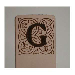  Floral Initial Leather Bookmark Style 2 Letter G 