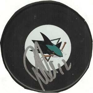 Signed Patrick Marleau Hockey Puck   LOGO COA   Autographed NHL Pucks 