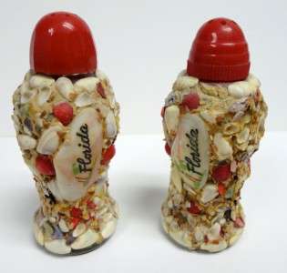 Florida Shell Glass Souvenir Salt & Pepper Shakers  