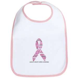 Baby Bib Petal Pink Cancer Pink Ribbon Support Breast Cancer Awareness