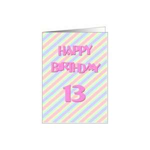  13`th Birthday For Girls Pink Pastels Card Toys & Games
