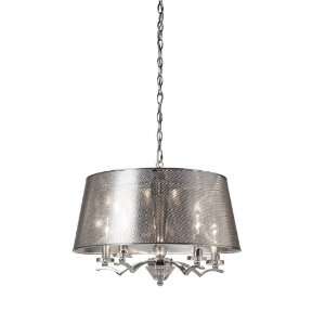  Brera Collection 5 Light 21 Chrome Chandelier with Silver 