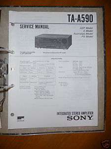 Service Manual Sony TA A590 Amplifier,ORIGINAL  