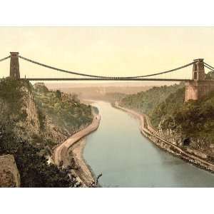  Travel Poster   Clifton suspension bridge from the cliffs Bristol 