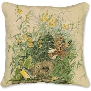  Meadowlark Audubon Needlepoint Pillow