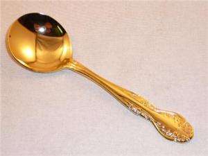 HERITAGE GOLD PLATED BOUILLON SOUP SPOONS NEW  