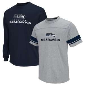 Reebok Seattle Seahawks Youth Ash Navy Blue Package T Shirt Combo Set
