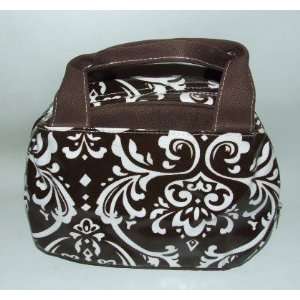   Laminated Insulated Lunch Bag Tote Brown & White 