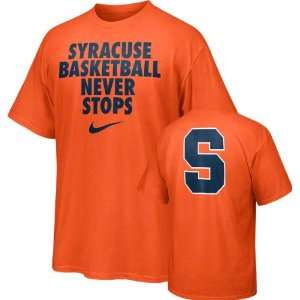  Syracuse Orange Orange Nike Basketball Never Stops T Shirt 