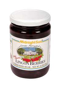 Midnight Sun Wild Swedish Lingonberries, 14 oz jar, Sweden Lingonberry 