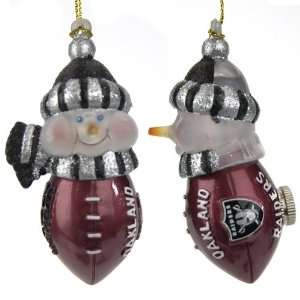  Pack of 4 NFL Oakland Raiders LED Lighted Football Snowmen 