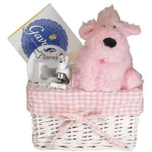 Pink Puppy Love Dog Themed French Gift Basket  Grocery 