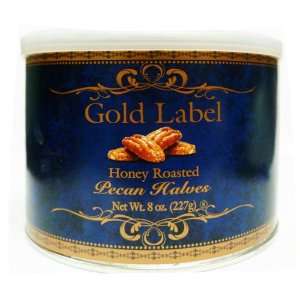 Azar Gold Label Roasted Pecan Halves, Honey, 8 Ounce  