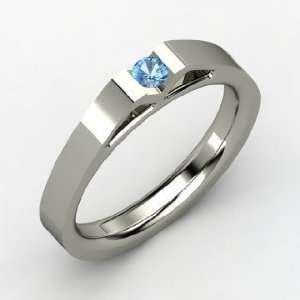  Pintuck Ring, Round Blue Topaz Sterling Silver Ring 