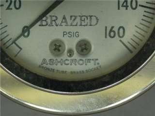 Ashcroft Brazed Air Pressure Gauge 0 160 PSIG New  