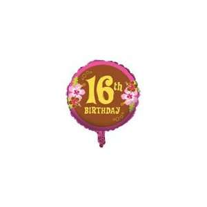   Aloha 16th Birthday Metallic Balloon