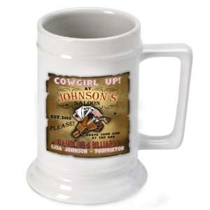   Personalized 16 oz. Cowgirl Saloon Beer Stein