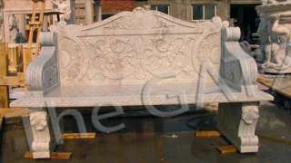 Classical Marble Garden Bench Hand Carved  
