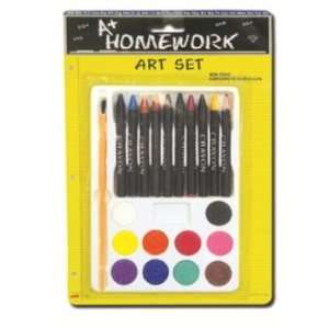  Watercolor paints+ Crayons+Brush set Case Pack 48 Toys 