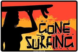 Gone Surfing Hawaii girl metal surf sign art **NEW**  